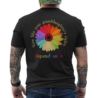 Vote Like Your Granddaughter's Rights Depend On It Men's T-shirt Back Print | Mazezy
