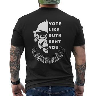 Vote Like Ruth Sent You Feminist Men's T-shirt Back Print - Monsterry