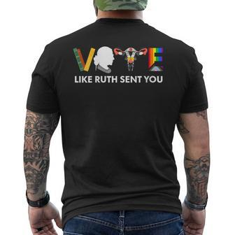 Vote Like Ruth Sent You Uterus Feminist Lgbt Men's T-shirt Back Print - Seseable