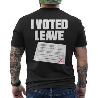 I Voted Leave Pro Brexit Men's T-shirt Back Print - Thegiftio UK