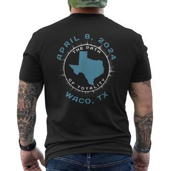 Waco Texas Solar Eclipse April 8 2024 Totality Men's T-shirt Back Print | Mazezy