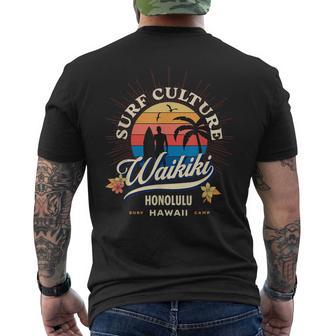 Waikiki Surf Culture Beach Men's T-shirt Back Print - Monsterry