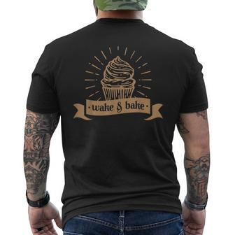 Wake & Bake Cupcake Baking Chef Men's T-shirt Back Print - Monsterry CA