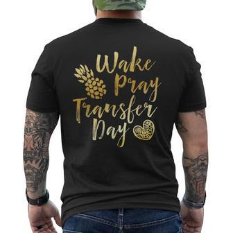Wake Pray Transfer Day Positive Vibes Men's T-shirt Back Print - Monsterry