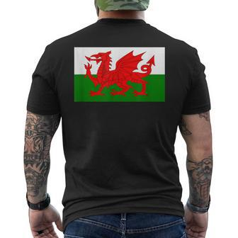 Wales Cymru 2021 Flag Love Soccer Football Fans Or Support Men's T-shirt Back Print - Seseable