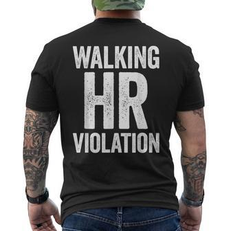 Walking Hr Violation Meme Mens Back Print T-shirt - Thegiftio UK