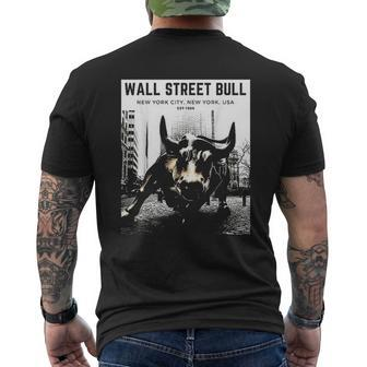 Wall Street Bull Day Trading Stock Market Mens Back Print T-shirt - Thegiftio UK