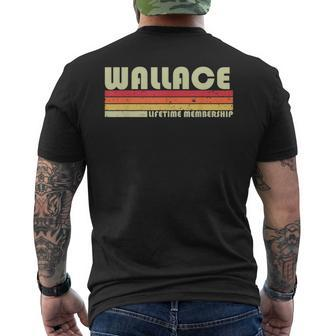 Wallace Surname Retro Vintage 80S 90S Birthday Reunion Men's T-shirt Back Print - Monsterry