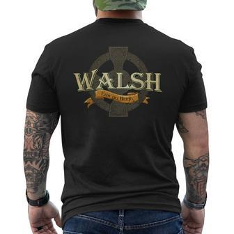 Walsh Irish Surname Walsh Irish Family Name Celtic Cross Men's T-shirt Back Print - Seseable