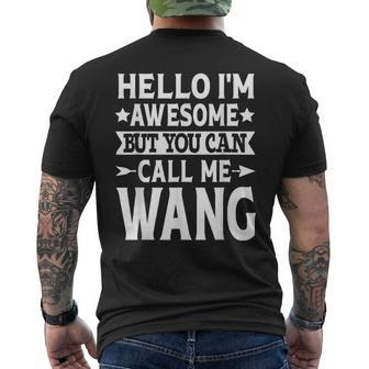 Wang Surname Call Me Wang Family Team Last Name Wang Men's T-shirt Back Print - Seseable
