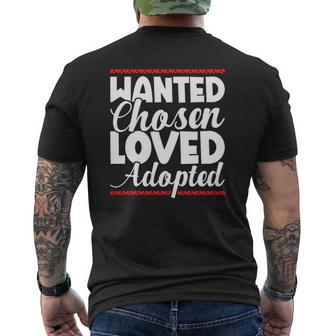 Wanted Chosen Loved Adopted Toddler Announcement Day Kids Mens Back Print T-shirt - Thegiftio UK