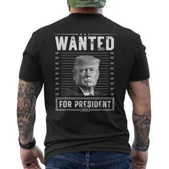 Wanted For President 2024 Donald Trump Never Surrender Men's T-shirt Back Print - Monsterry UK