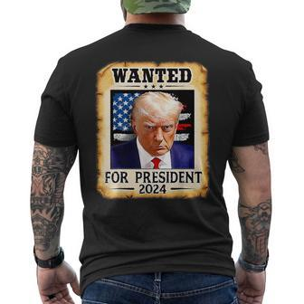 Wanted For President 2024 Trump Hot Men's T-shirt Back Print - Seseable