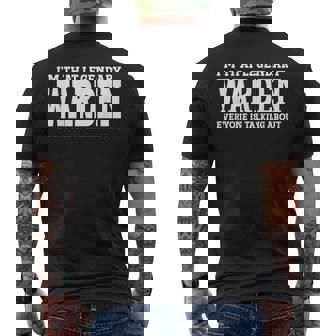 Warden Job Title Employee Worker Profession Warden Men's T-shirt Back Print - Thegiftio