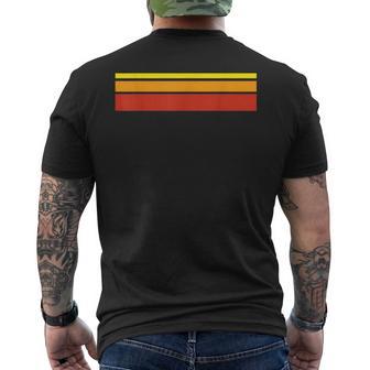 Warm Color Stripes Red Orange Yellow Men's T-shirt Back Print - Monsterry