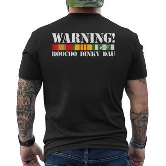 Warning Boocoo Dinky Dau Vietnam Veteran Vietnam War Memory Men's T-shirt Back Print - Monsterry AU