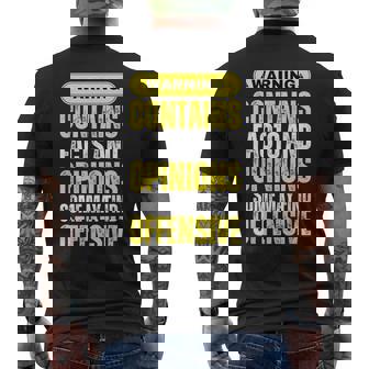 Warning Contains Facts And Opinions Some May Find Offensive Men's T-shirt Back Print - Thegiftio