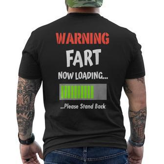 Warning Fart Now Loading Please Stand Back Gag Men's T-shirt Back Print - Seseable