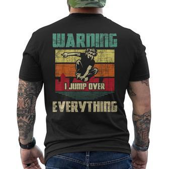 Warning I Jump Over Everything Parkour Enthusiast Men's T-shirt Back Print | Mazezy