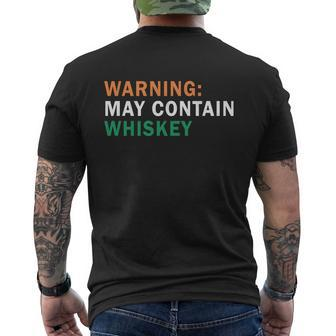 Warning May Contain Whiskey Mens Back Print T-shirt - Thegiftio UK