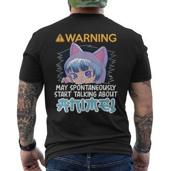 Warning May Spontaneously Talk About Anime N Manga Girl Men's T-shirt Back Print | Mazezy AU
