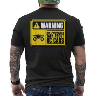 Warning May Spontaneously Talk About Rc Cars Racing Lover Men's T-shirt Back Print - Monsterry UK
