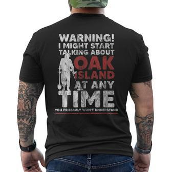 Warning Oak Island Metal Detecting Men's T-shirt Back Print - Monsterry DE