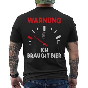 Warnung Ich Brauche Bier Lustige T-Shirt mit Rückendruck - Geschenkecke