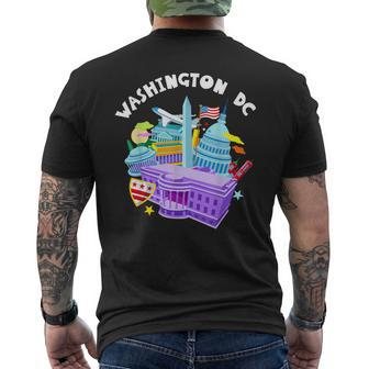Washington DCVacation Cherry Blossom White House Capitol Men's T-shirt Back Print - Monsterry UK