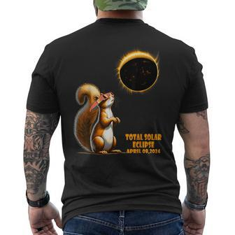 Watching Squirrel Solar Eclipse April 2024 North America Men's T-shirt Back Print | Mazezy