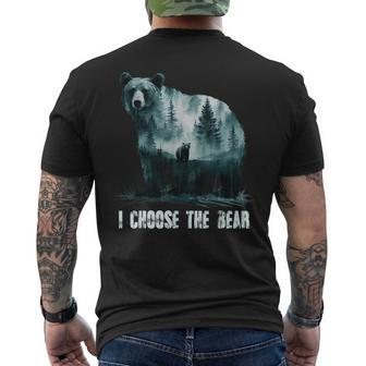 Watercolor I Choose The Bear 2024 Men's T-shirt Back Print - Monsterry
