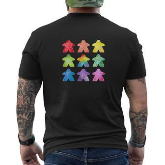 The Watercolor Meeple Great For Board Game Geeks Mens Back Print T-shirt - Thegiftio UK
