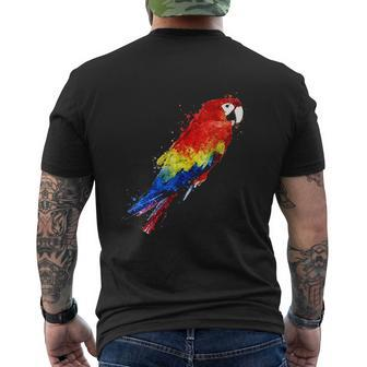 Watercolour Colourful Parrot Bird V2 Mens Back Print T-shirt - Thegiftio UK