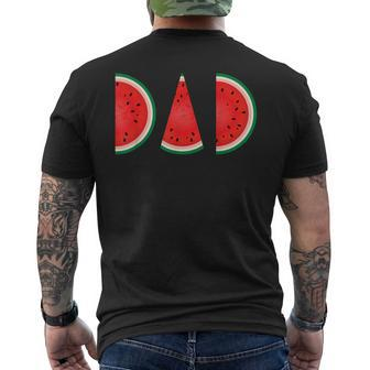 Watermelon Dad Father's Day Graphic Dad Men's T-shirt Back Print - Monsterry