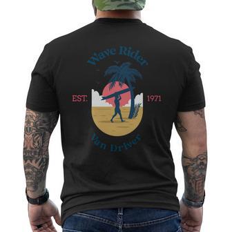 Wave Rider Van Driver Men's T-shirt Back Print - Monsterry