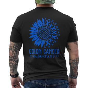 We Wear Blue Colon Cancer Awareness Colorectal Cancer Month Men's T-shirt Back Print - Seseable