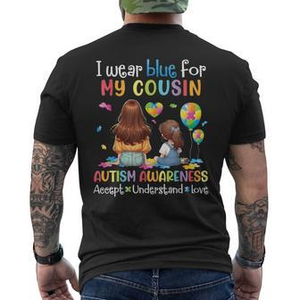 I Wear Blue For My Cousin Autism Accept Understand Love Hope Men's T-shirt Back Print - Monsterry DE