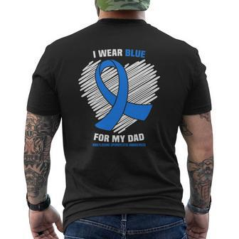 I Wear Blue For My Dad Ankylosing Spondylitis Awareness Mens Back Print T-shirt | Mazezy