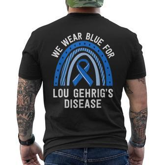 We Wear Blue Lou Gehrig's Disease Awareness Als Family Men's T-shirt Back Print - Monsterry CA