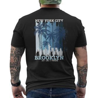 Wear Brooklyn Vintage New York City Brooklyn Men's T-shirt Back Print - Monsterry