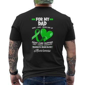 I Wear Green For My Dad Daddy Tbi Brain Injury Awareness Mens Back Print T-shirt | Mazezy AU