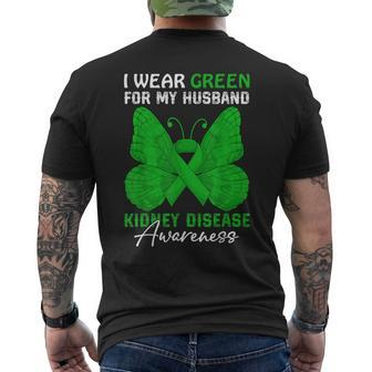 I Wear Green For My Husband Kidney Disease Awareness Day Men's T-shirt Back Print | Mazezy DE