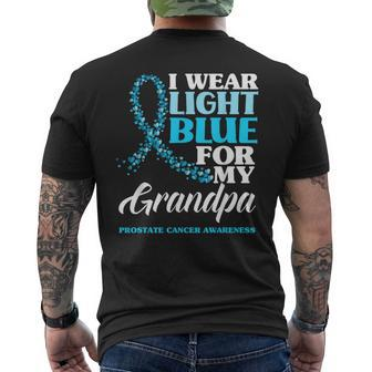I Wear Light Blue For My Grandpa Prostate Cancer Awareness Men's T-shirt Back Print - Thegiftio