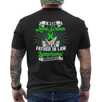 I Wear Lime Green For My Father In Law Lymphoma Mens Back Print T-shirt | Mazezy