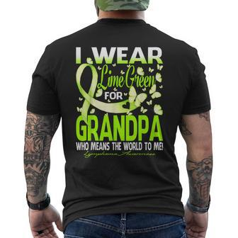 I Wear Lime Green For My Grandpa Lymphoma Awareness Men's T-shirt Back Print - Monsterry UK