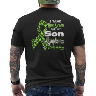 I Wear Lime Green For My Son Lymphoma Awareness Mens Back Print T-shirt | Mazezy DE
