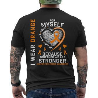 I Wear Orange Myself Me Self Ms Awareness Multiple Sclerosis Men's T-shirt Back Print - Monsterry AU