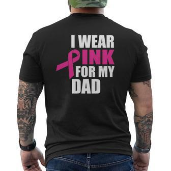 I Wear Pink For My Dad Breast Cancer Mens Back Print T-shirt | Mazezy