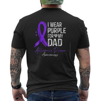 I Wear Purple For My Dad Awareness Mens Back Print T-shirt | Mazezy