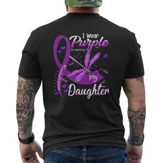I Wear Purple In Memory For My Daughter Overdose Awareness Mens Back Print T-shirt | Mazezy